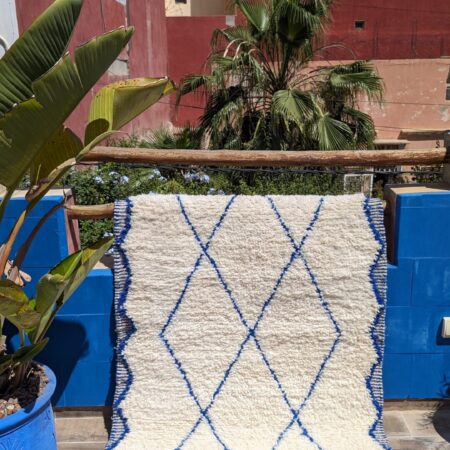 Tapis Beni Ouarain « Bluewool » 100 x 150 cm