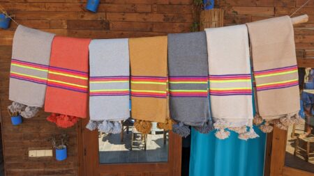 Fouta / jetée de lit ou canapé "Paradise" L 150 cm x l 104 cm