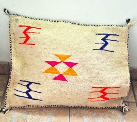 Coussin Kilim "Blue orange" 58cm X 46 cm