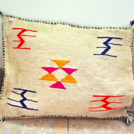 Coussin Kilim « Blue orange » 58cm X 46 cm