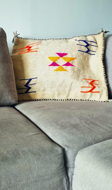 Coussin Kilim "Blue orange" 58cm X 46 cm – Image 4
